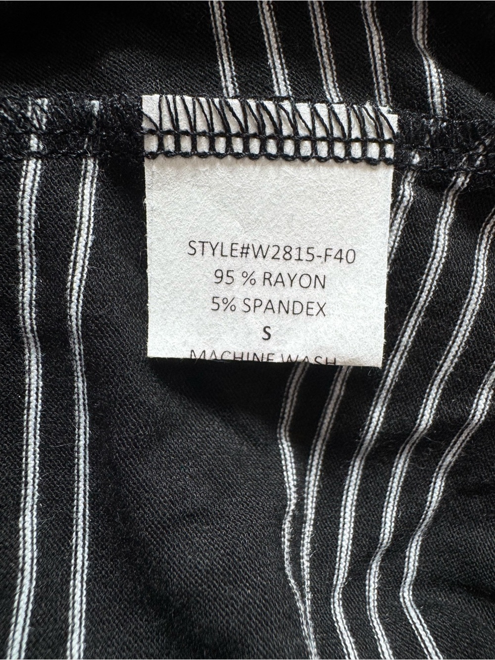 Loveappella Black & White Striped Faux Wrap Mini Dress - Picture 5 of 6
